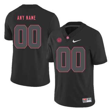 Mens Alabama Crimson Tide Black Shadow Customized College Football Jersey